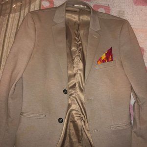 Topman Cream Silk Blazer